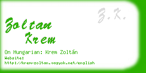 zoltan krem business card
